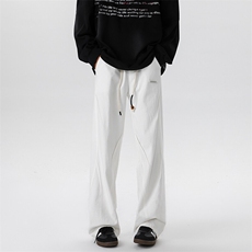 8XL-M休闲裤男日系潮牌拼接宽松阔腿裤直通工装裤K9103P68控88，男装休闲裤，电商D206-1