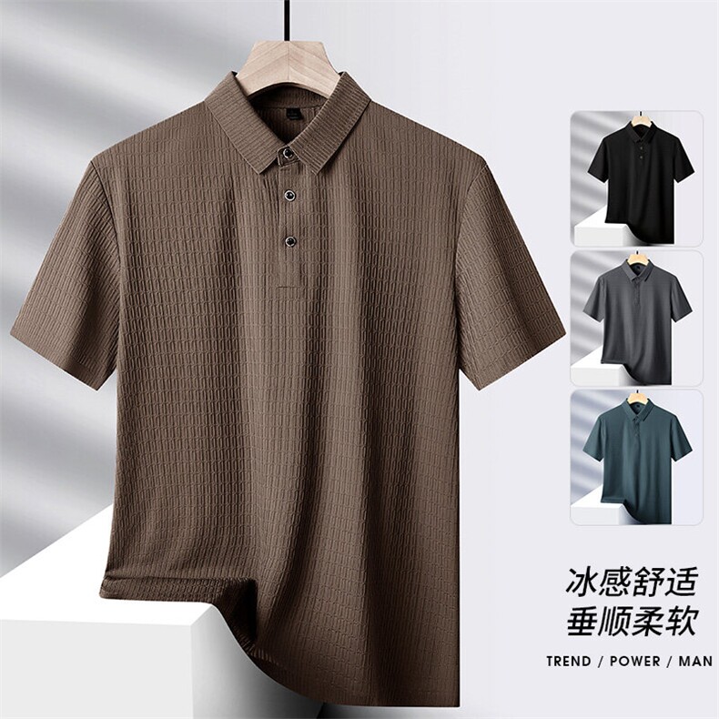 夏季新款无痕短袖Polo衫冰丝锦氨T恤HS1165-P38,男装T恤,星座1206（原A206）