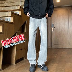 高个子加长弹力裤子男牛仔裤微喇美式高街188cm115休闲裤KZ034P65图片