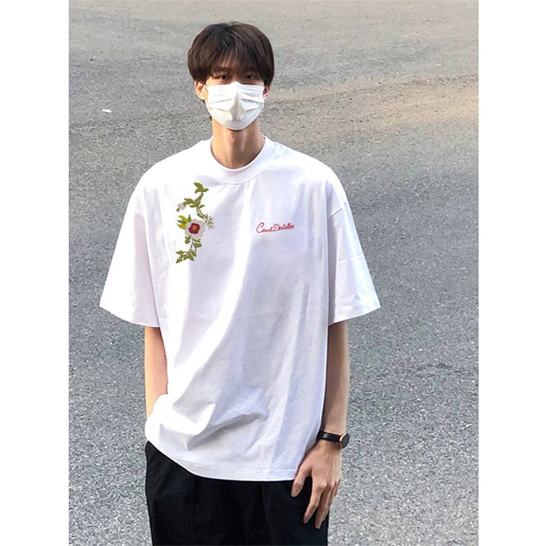 可设48小时发货支持抖音得物来样二开230克重磅美式短袖t恤MT417，男装T恤，电商A486