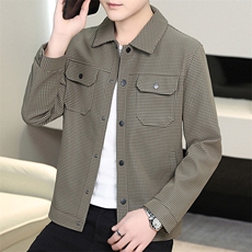 主推皮衣千鸟格夹克精品外套PU夹克XZ613B-5925-P90，男装皮衣，星座613B