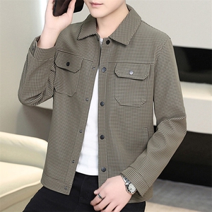 主推皮衣千鸟格夹克精品外套PU夹克XZ613B-5925-P90图片
