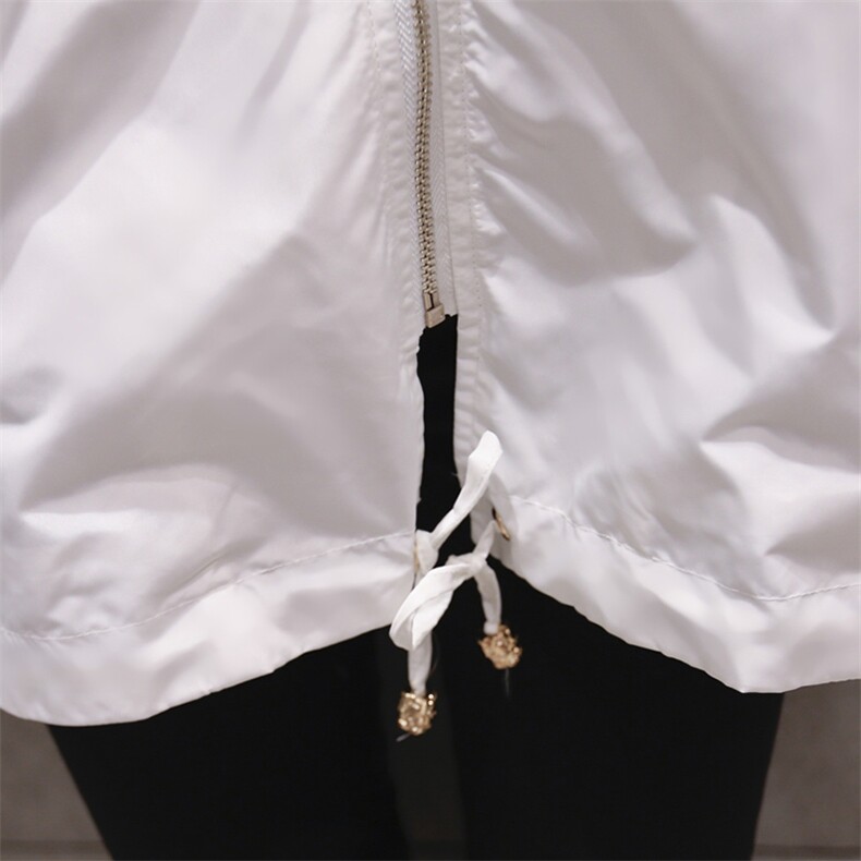 时尚百搭白色长款风衣外套女春秋新款韩版宽松显瘦休闲夹克上衣,女装风衣,深水步