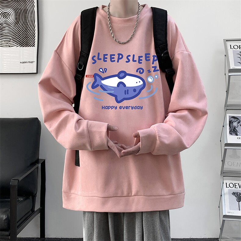 麂皮绒卫衣男大码重磅长袖t恤男JW81453-P35加绒款P45,男装T恤,电商A040