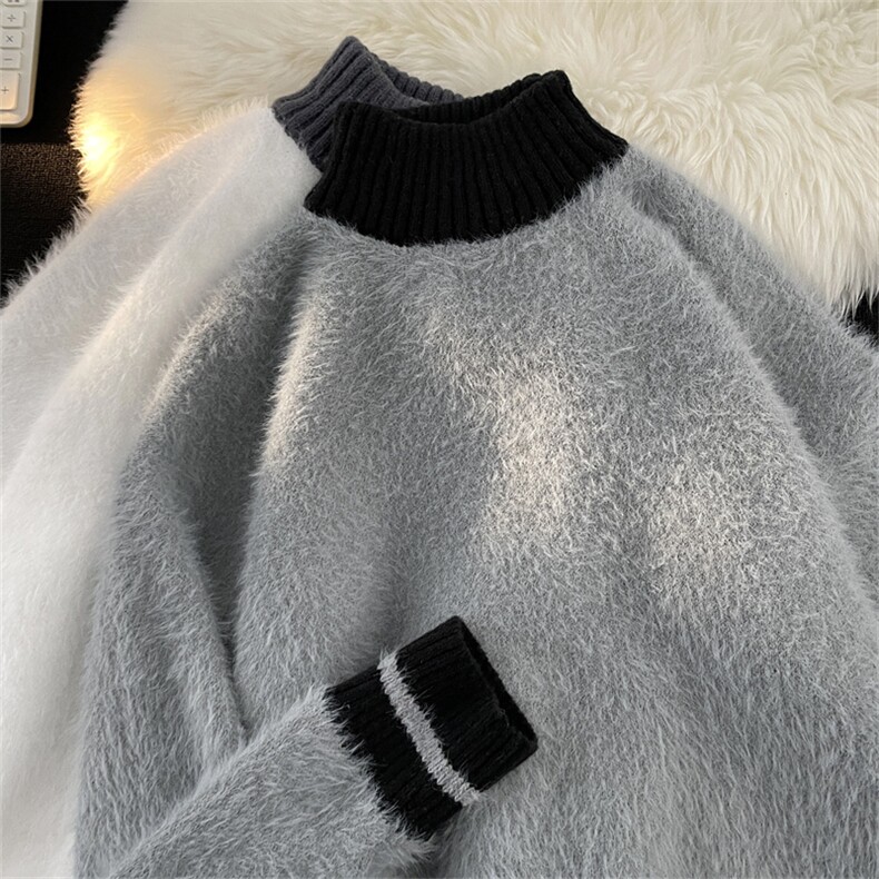 日系复古慵懒毛衣男士2024秋冬潮牌oversize圆领针织衫M1666-P56，男装针织衫/毛衣，星座512-4