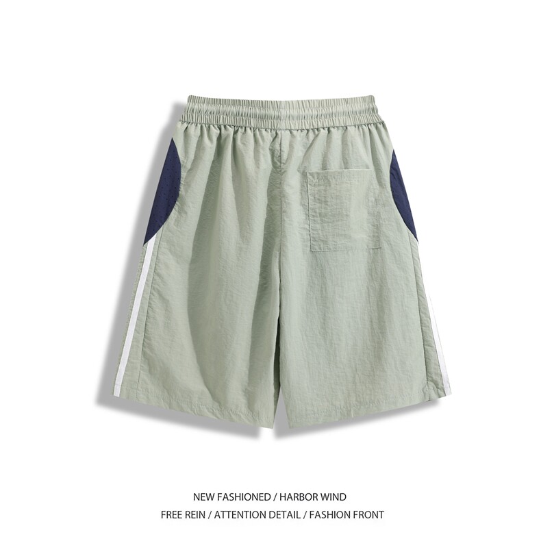 抖音品质夏季新款冰丝条纹宽松休闲五分裤B315-K24186-特p25控48,男装休闲裤,电商B315