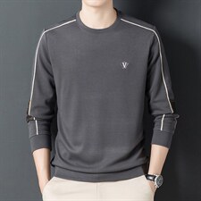 秋季2023新款男士卫衣商务休闲男装宽松上衣潮流时尚百搭纯色薄款，男装卫衣，电商B212（原钱塘6029）