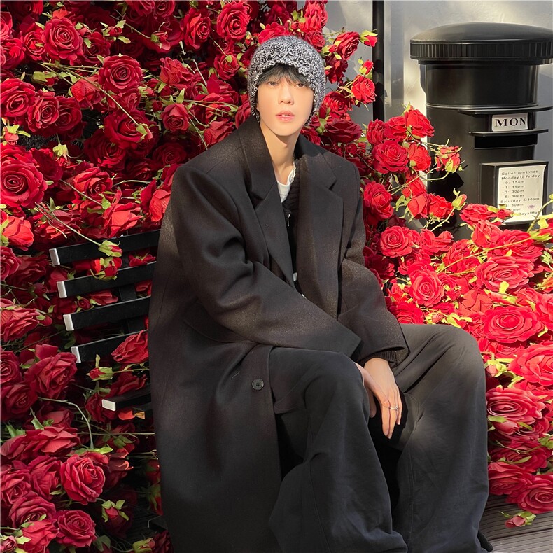 A450-FY1115-P175控258冬季加棉长款毛呢大风衣，男装风衣，电商A450