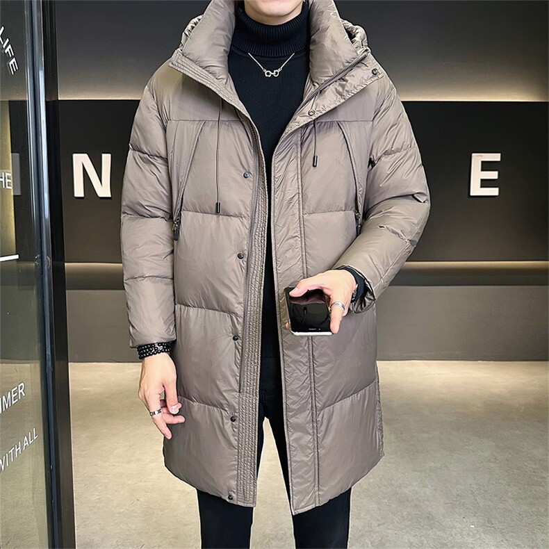 店主风新款2025冬季纯色百搭中长款连帽羽绒服B338-0018-P235，男装羽绒服，电商B338