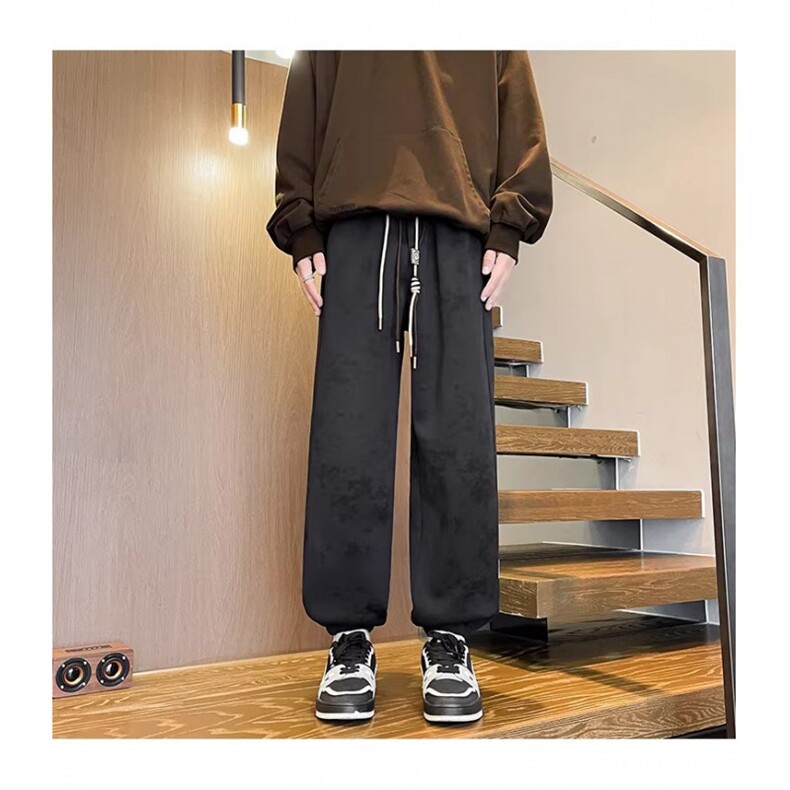 卫裤男秋冬潮牌美式痞帅休闲裤子宽松阔腿束脚运动裤，男装休闲裤，星座1506