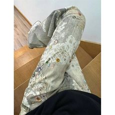 复古水洗脏染做旧牛仔裤女2025春夏宽松显瘦阔腿拖地长裤NH197，男装牛仔裤，星座1116A（原606A-3）