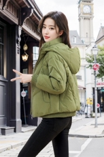 时尚连帽保暖羽绒服女2025新款冬季减龄宽松小个子短款白鸭绒外套，女装羽绒服，婷思杰（原婷想服饰）