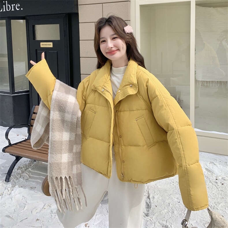 新款主推袖子拼格子50绒羽绒服2667-P235-K358,女装短外套,2C129