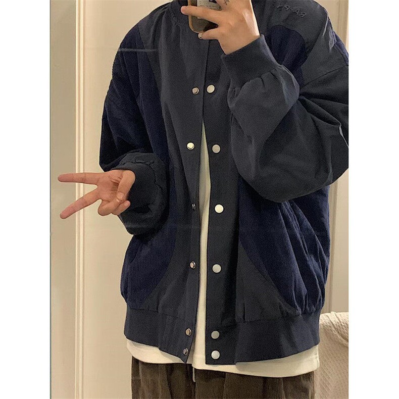 春季新款灯芯绒拼接棒球服外套男女小众设计感夹克J676,男装夹克,星座1116A（原606A-3）