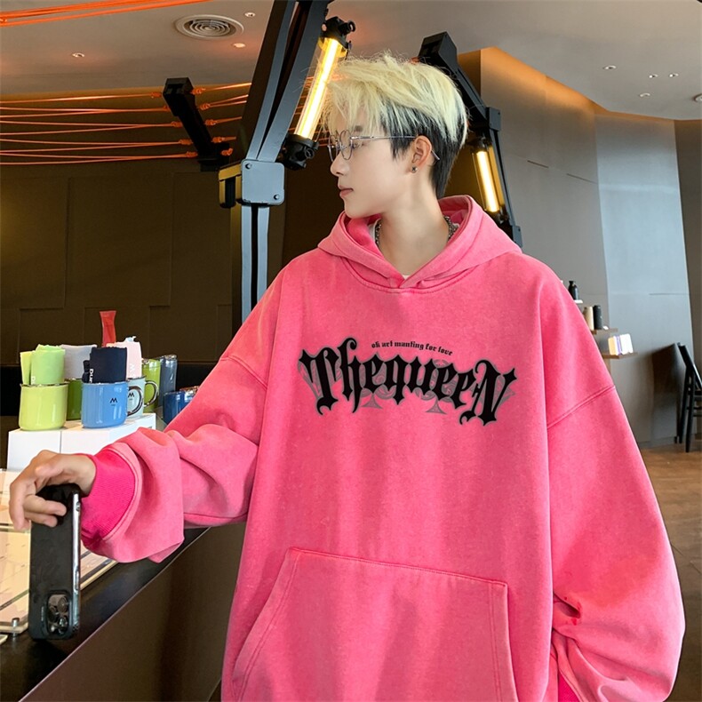 美式潮牌重磅水洗做旧连帽卫衣力推大码男XZ517A-2-Y7743-P68,男装卫衣,星座517A-2