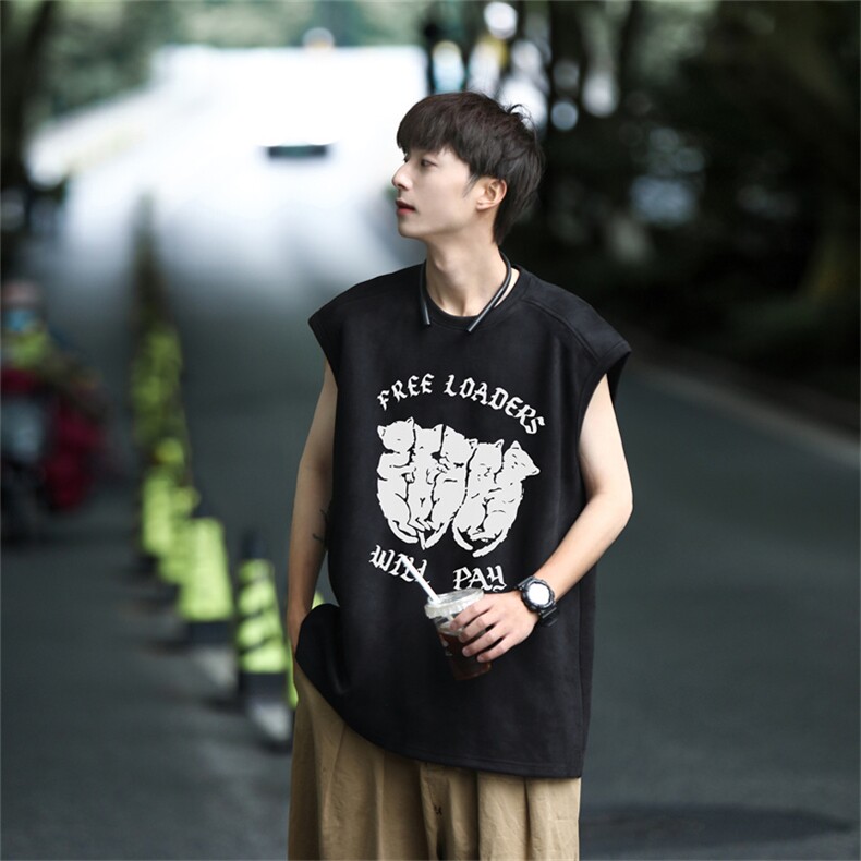 特P19控38麂皮绒背心坎肩男T恤美式港风潮JB3167,男装背心/马甲,电商B370