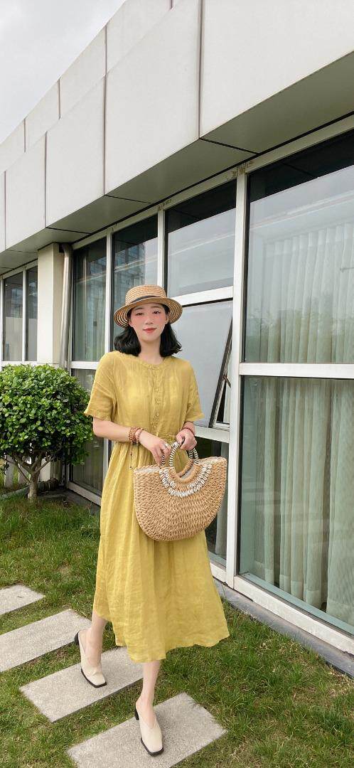 纯苎连衣裙小衫裤子裙子衬衣 时尚风 风淑女风休闲风，女装连衣裙，川哲