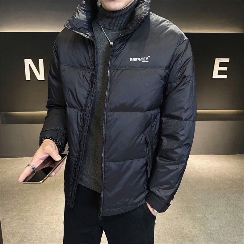 2025数据男士冬季羽绒服立领百搭鸭绒保暖青年夹克外套,男装夹克,电商A225