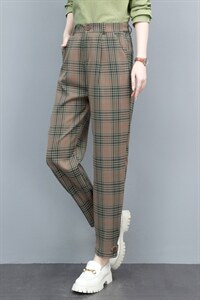 长期现货，格子衬衫女2022新款韩版春秋直筒显瘦百搭休闲裤图片