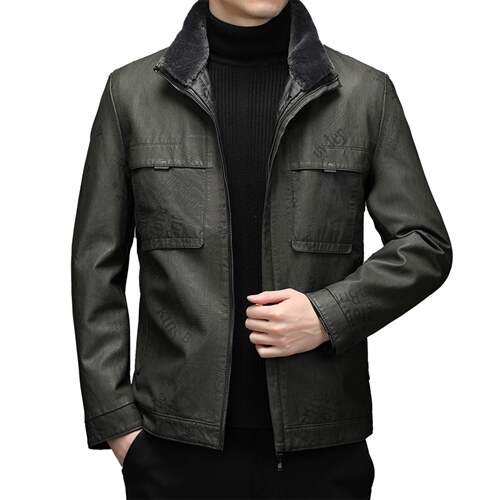 冬季新款脱卸内胆皮羽绒服外套爸爸装立领上衣YYYR062130-P275，男装羽绒服，电商B212（原钱塘6029）