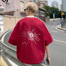 量大优供抖音视频支持得物品质配合二开美式三条杠短袖t恤ZD156，男装T恤，电商A486