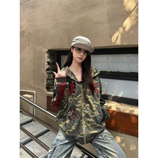文艺日系ins迷彩刺绣卫衣慵懒流行原宿时尚新款气质潮流WB585-P70，男装卫衣，星座412-3
