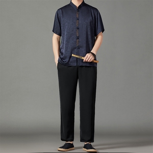 2026夏季薄款高端风中式短袖衬衫套装唐装汉服 HL23806-P108图片