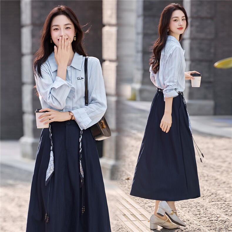 套装裙2025秋季新款高级感巨好看的大方得体小香风职业衬衫两件套，女装套装/套裙，辉煌依升