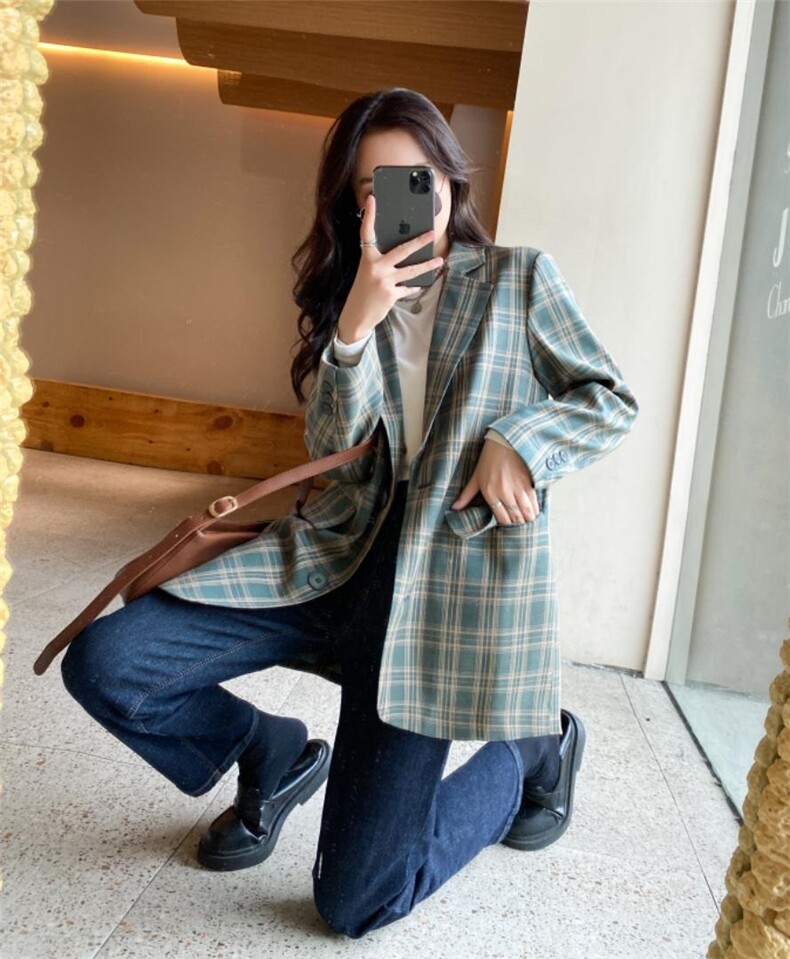 香丽迪秋装新款格子西装,女装西装,香丽迪1
