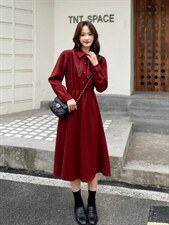 【秋季新款】刺绣连衣裙衬衫裙，女装连衣裙，笑思源