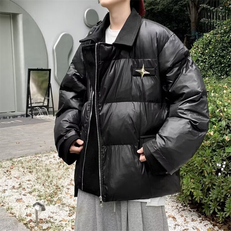 冬季2024新款羽绒棉服男拼接假两件棉衣宽松面包服外套MF131-P89,男装棉衣,星座412-3