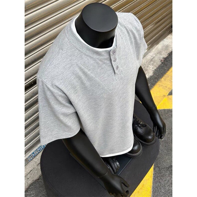 假两件华夫格短袖ZX0162-P35,男装T恤,星座313A(原308A-2)