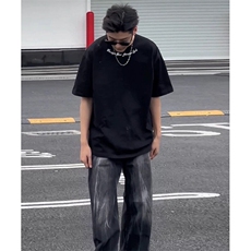 XZ809A/BBBT11/P20/控38重磅印花美式复古圆领T恤，男装T恤，星座809A(原222-1)