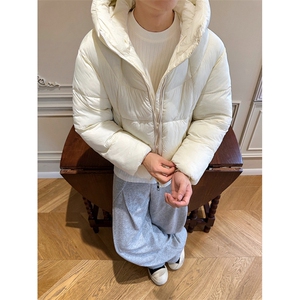 517A-8-Y90-P68 基础款连帽棉服中性男女同款cleanfit纯色短款图片