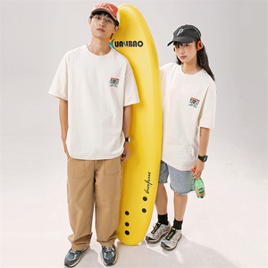 2024夏季新款男装日系潮牌纯棉印花圆领宽松短袖休闲T恤T956-F41图片