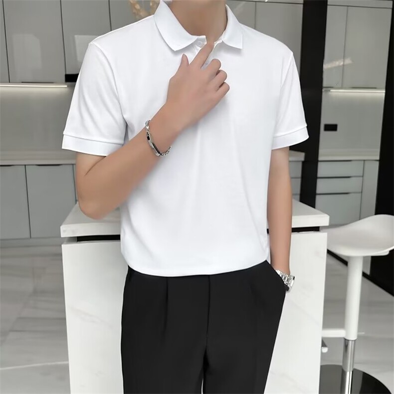 潮流短袖ins潮百搭简约纯色夏季2023POLO衫原宿日系男T601,男装T恤,星座1116A-2（原606A-1）