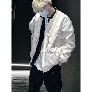 美式痞帅刺绣棒球服男女春秋百搭宽松夹克外套 JV34图片
