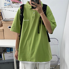 新款潮牌polo短袖T恤男生简约宽松百搭五分体恤衫现货T278-P20，男装T恤，星座512-2