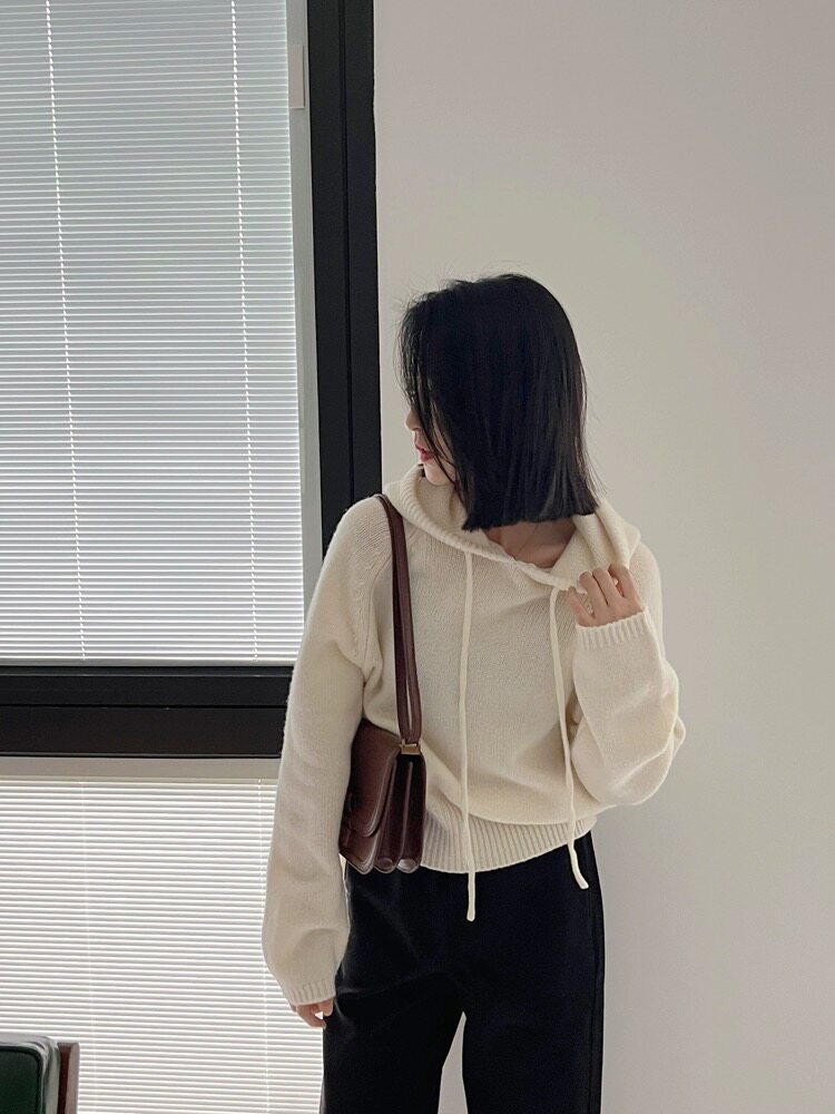 圆领毛衣女慵懒风气质百搭款休闲显瘦针织衫,女装羊毛衫,思途羊绒