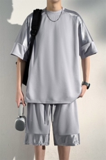 男生休闲套装2025新款宽松运动夏季短袖短裤两件套男，男装牛仔裤，星座1206（原A206）