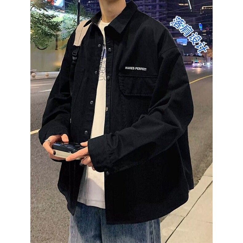 网络图现货美式复古印高街潮牌花工装夹克翻领衬衫JVT01-P55,男装夹克,星座715-7