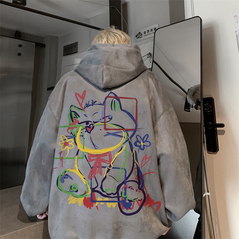 420克麂皮绒潮牌重磅连帽卫衣力推大码男XZ517A-2-JP9901-P55图片