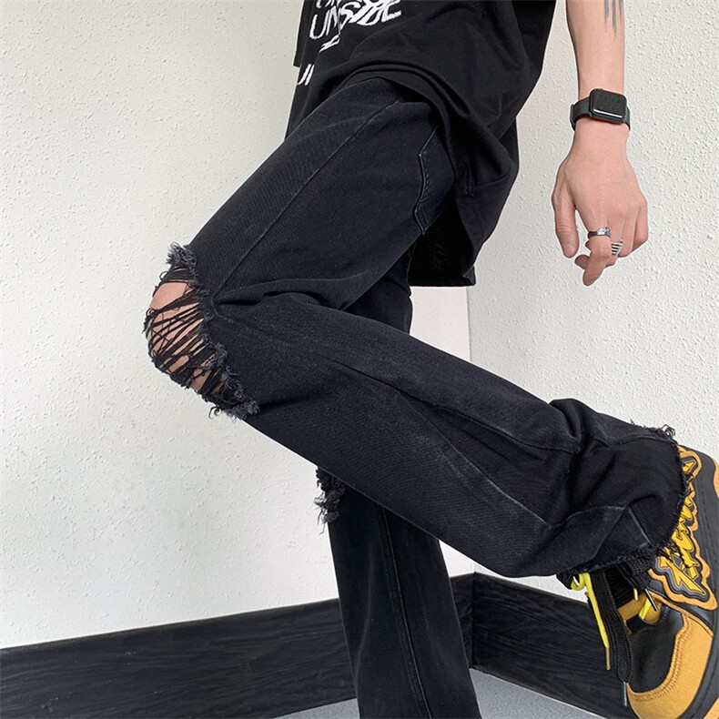 美式高街ins小众破洞牛仔裤货号K751P60,男装牛仔裤,电商A063