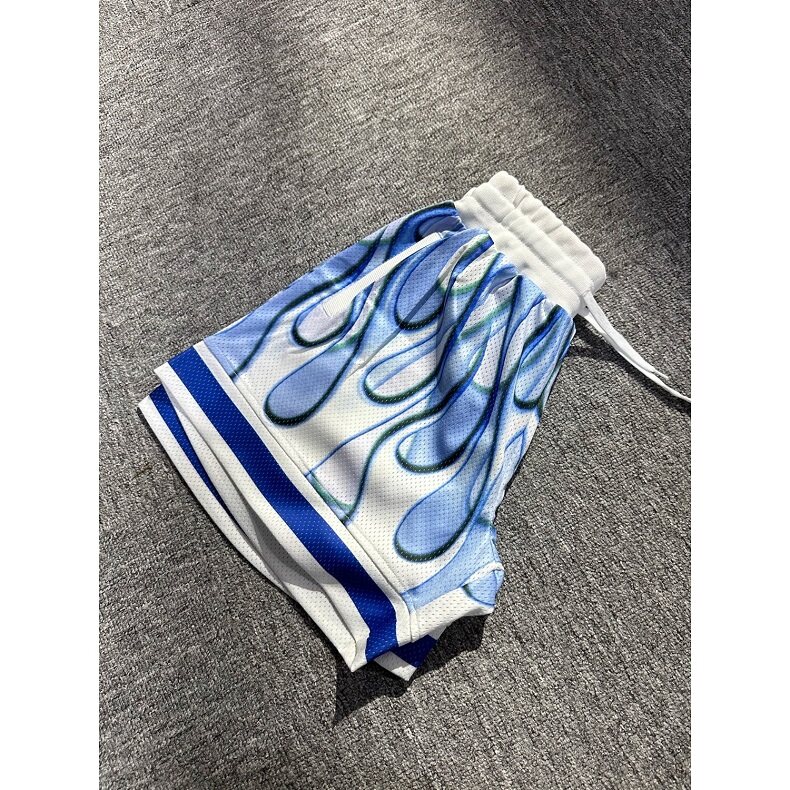 美式蓝色火焰主题四五分裤男夏季休闲健身篮球不过膝短裤K42,男装牛仔裤,星座1116A（原606A-3）