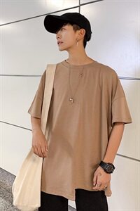 港风夏装拼接上衣 潮流短袖T恤 男宽松日系 T/图片