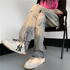 美式高街休闲牛仔裤个性小众休闲裤A061-JM1447-P65-控88，男装牛仔裤，电商A061-1