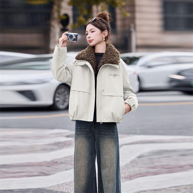2025年时尚流行简约保暖派克服f带毛领冬季上市,女装棉衣/棉服,涵亦佰惠