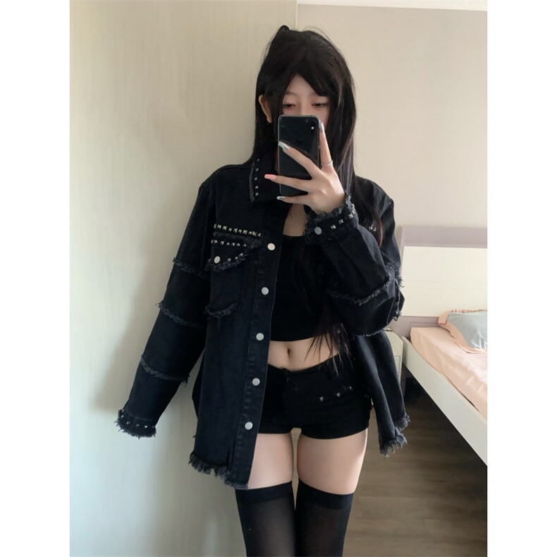 【有货】cleanfit毛边牛仔外套男款美式高街工装夹克CT01LL-P65,男装夹克,星座1007（原301D）