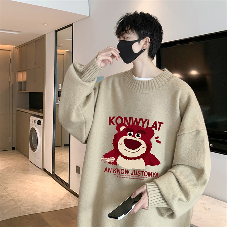 半高领毛衣男士大码针织衫男毛线衣男 M18285-P45 加绒款-P65图片
