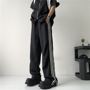 拉链可开 冰丝夏季薄款直筒宽松潮牌百搭休闲裤韩版长裤P50 控68图片